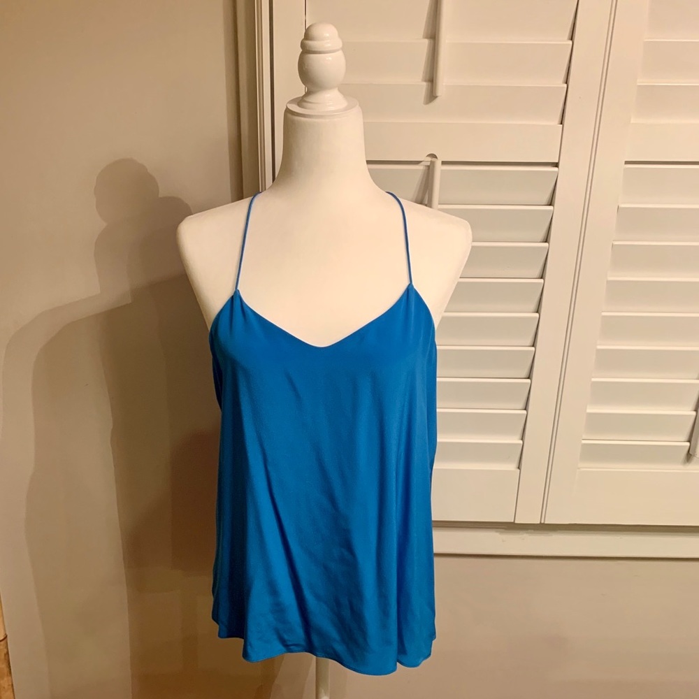 Tibi Silk Racerback Camisole Blue Size 8